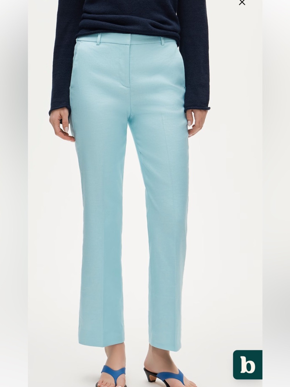 J. Crew Kaya pant in stretch linen blend Aqua